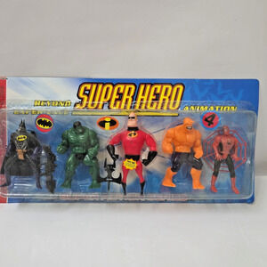 Vintage Bootleg Super Heros Super Action Series Thing Hulk Spiderman Batman New